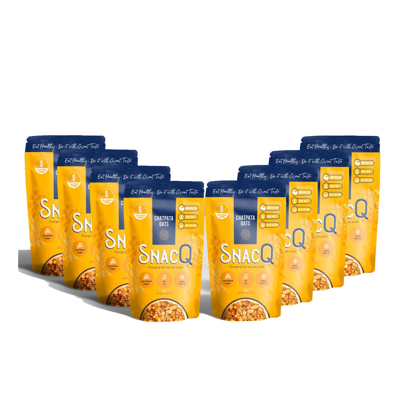SnacQ Chatpata Oats - 40 Grams (Pack of 8) | Healthy, Tasty and Convenient Snack | No Added Sugar, No Oil, No Preservatives | Delicious Spicy Healthy Namkeen & Snack | Gluten Free (B099QSVGHK) Amazon Price History, Amazon Price Tracker