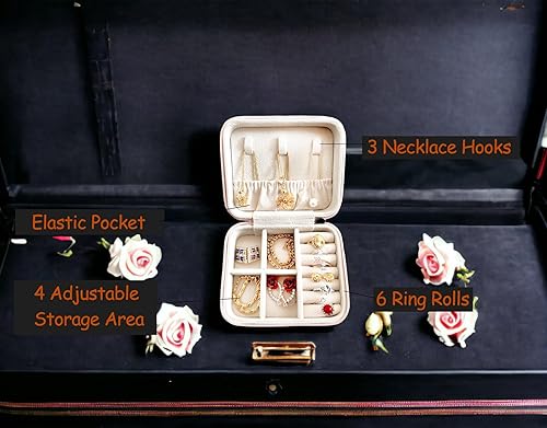 Vista 3 de Joyero de regalos para mujeres mayores, regalos para mujeres mayores, regalos para madre, tía, abuela (estilo rosa rosa)