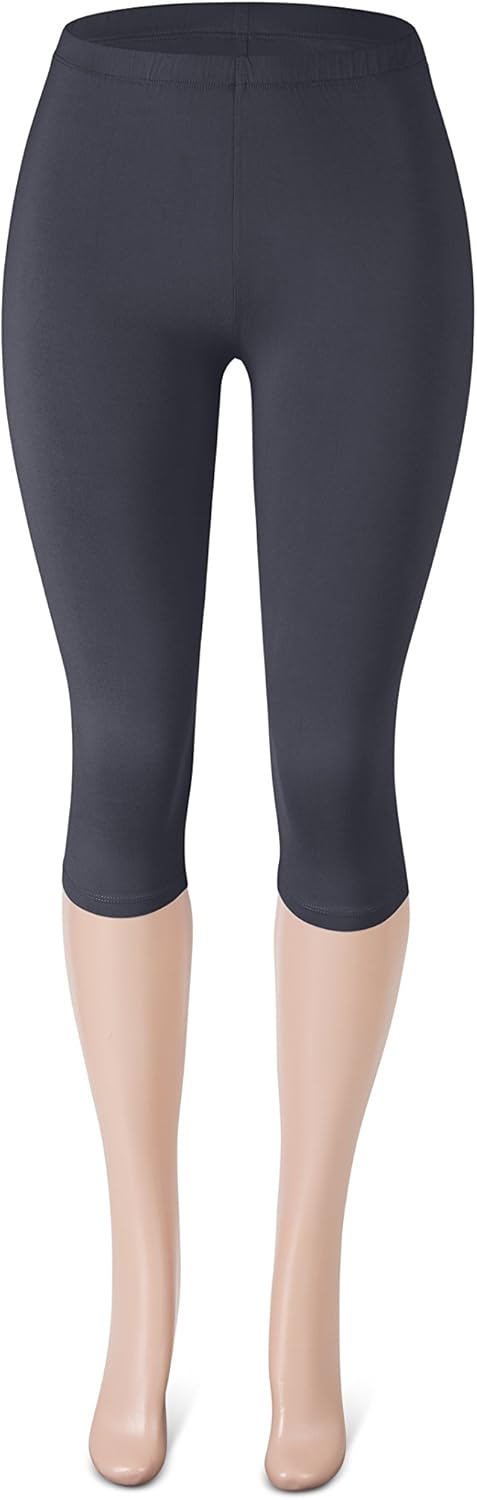SATINA High Waisted Leggings for Women - 1-inch Waistband Yoga Pants in Capri and Full Length - One Size and One Size Plus - Image 3