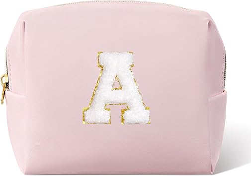 Pocmimut Birthday Gifts for Gifts,Personalized Initial Makeup Bag Cosmetic Pouch Toiletry Bag for Her Mom wife Teacher 18th Birthday Gifts for Girls,A