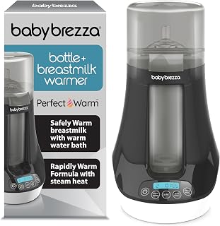 Baby Brezza Fast Bottle Warmer & Breastmilk Defroster: 2 Precision Settings for Safe Milk & Formula Warming - Universal Fit All Bottles