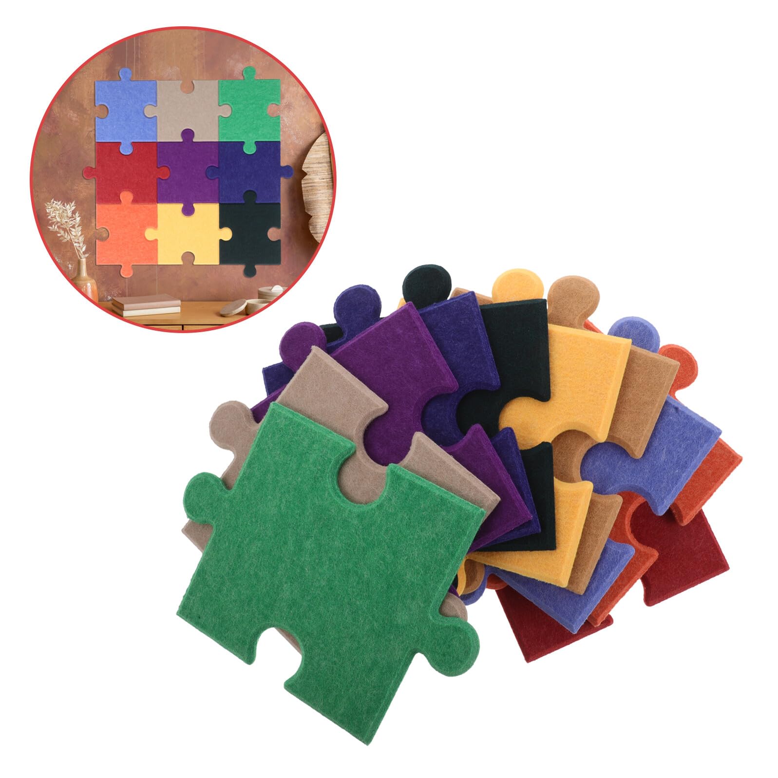 10 Stück Teiliges Selbstklebendes Filz Puzzle wandpaneel Vielseitige Dekoration für Büro Kinderzimmer und Wohnräume Schnell zu Installieren Schützende Wandaufkleber Große
