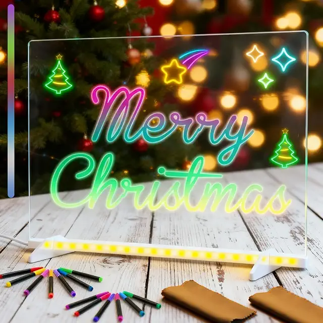 Pizarra LED Acrílica Luminosa 35x25cm - Tablero de Notas con Mensajes LED