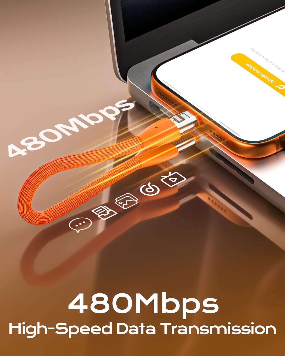 Cable de carga corto USB C a USB C PD de 240 W (paquete de 1), llavero de 6 pulgadas, cable de carga rápida USB C trenzado de nailon compatible con iPhone 17/16/15 Samsung Galaxy Laptop Tablet