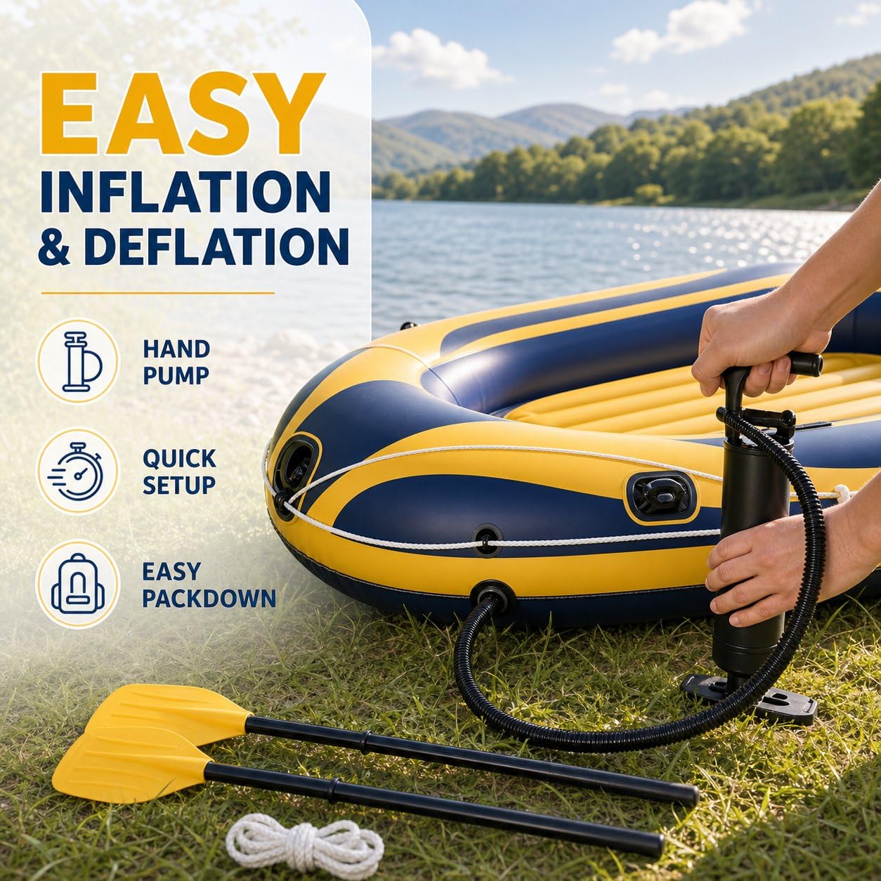 Hinchable Familiar, Inflable PVC para 3, con