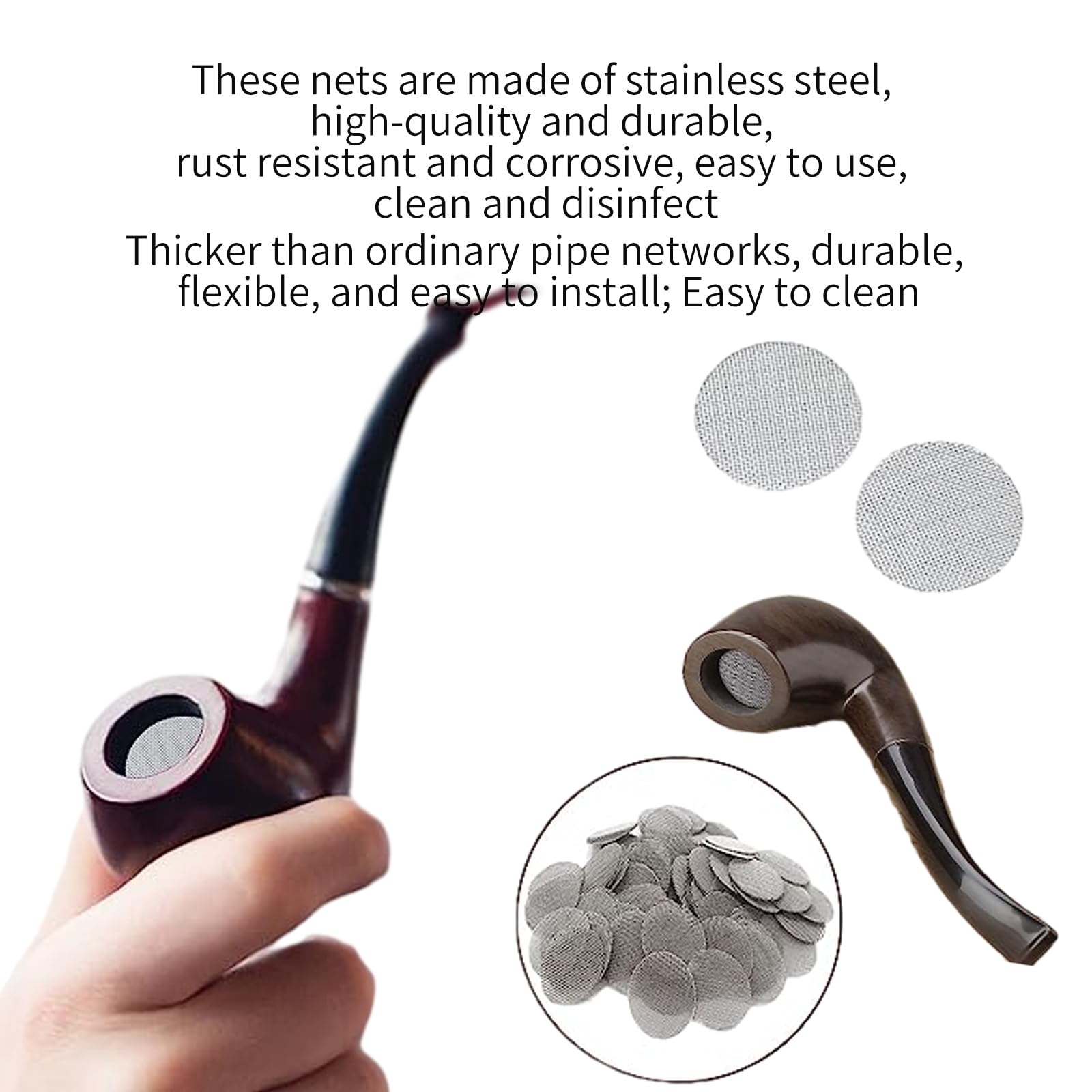 15mm 50pcs PREMIUM Steel Pipe Screen Filter Gauze Metal Bong Smokes Mesh UK :O - Foto 9