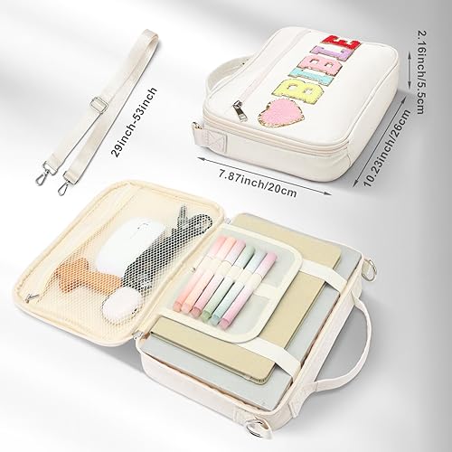 Vista 19 de Silkfly Funda para la Biblia de Navidad para mujeres, bolsa de iglesia grande de felpilla con correa para el hombro y asa, bolsa cristiana Azul