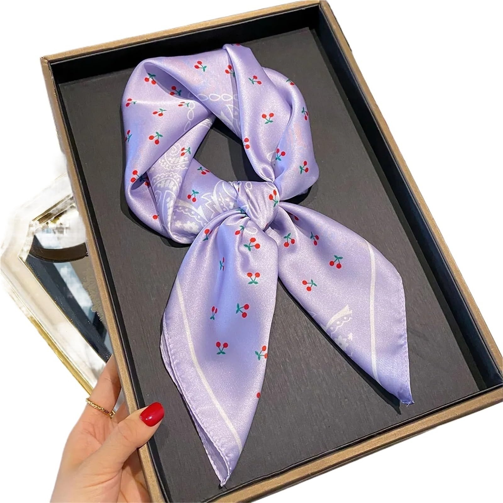 Bufanda para la cabeza, bufandas de moda para mujer, 1 unidad, 70 x 70 cm, bufanda cuadrada con estampado de seda, pañuelo decorativo para el cuello
