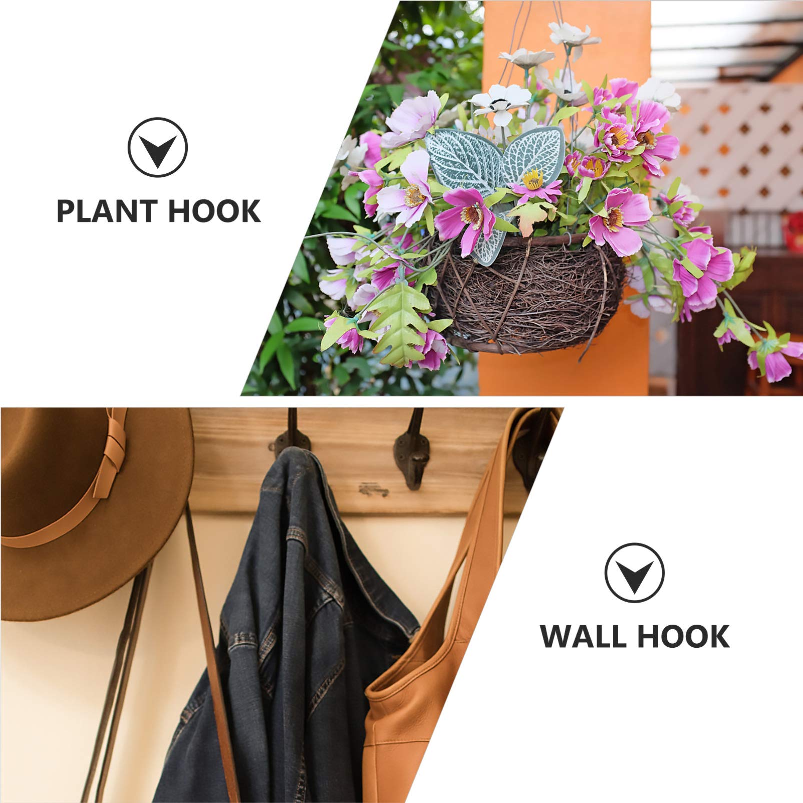 VASDEV 5 ganchos de aluminio para puerta de dormitorio, organizador de ganchos para abrigos, tapa de pared para baño para toalla montada, gancho negro, colgador individual, colgadores de