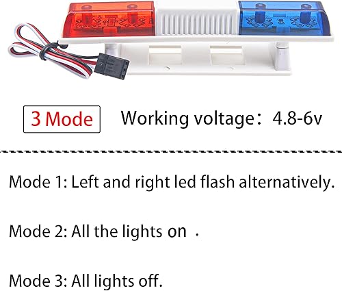Miniatura 3 de ShareGoo - Luces de policía de simulación RC para coche, luz LED, luz de techo, decoración compatible con Traxxas HSP HPI Tamiya 4WD Axial Arrma