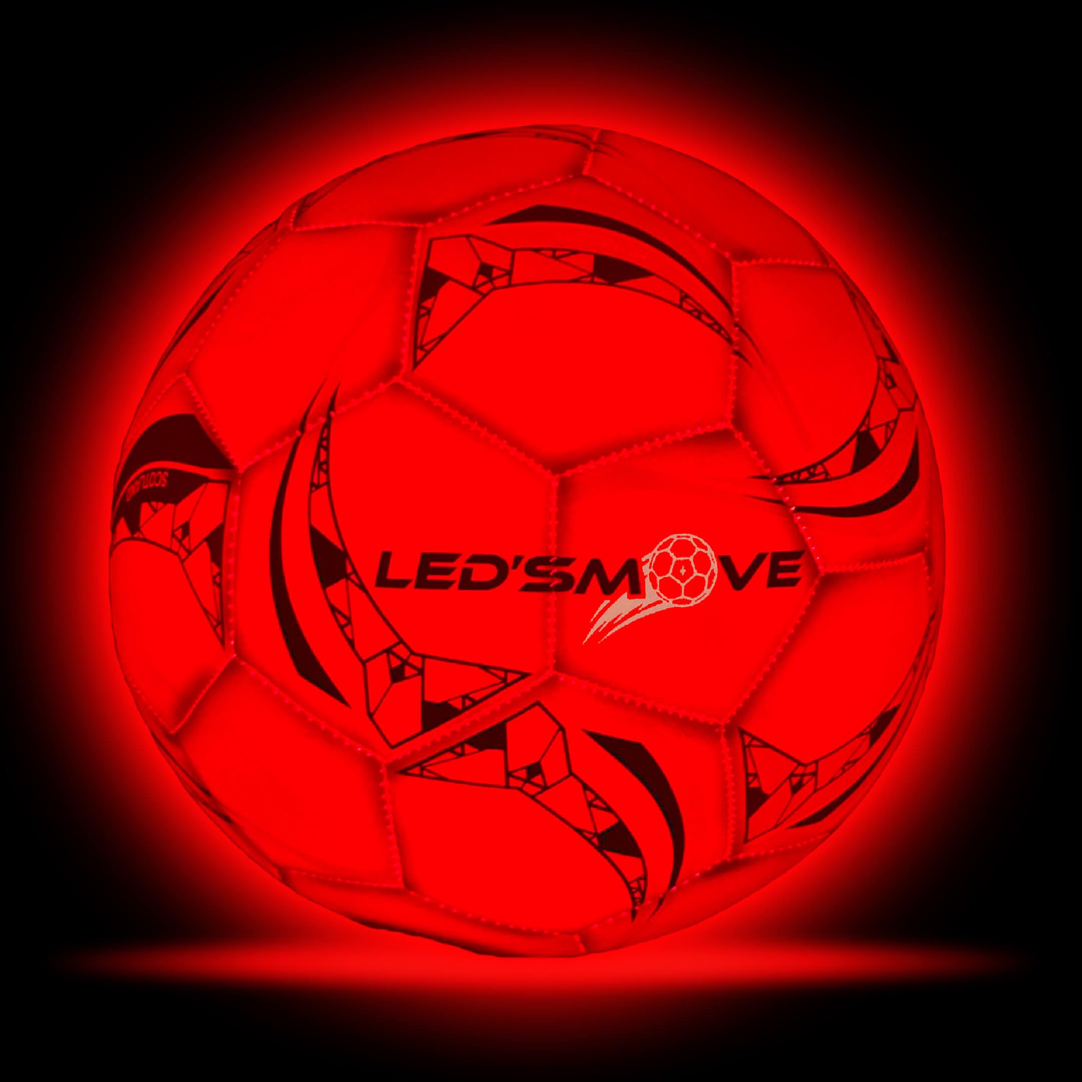 LED'S MOVE LS1 Ballon Lumineux LED Football Taille 5, Ballon de Foot Lumineux Rechargeable USB-C, Ballon Football Enfant pour Jardin Parc Camping, Cadeau Original Ans Garçon Fille Jouet Extérieur