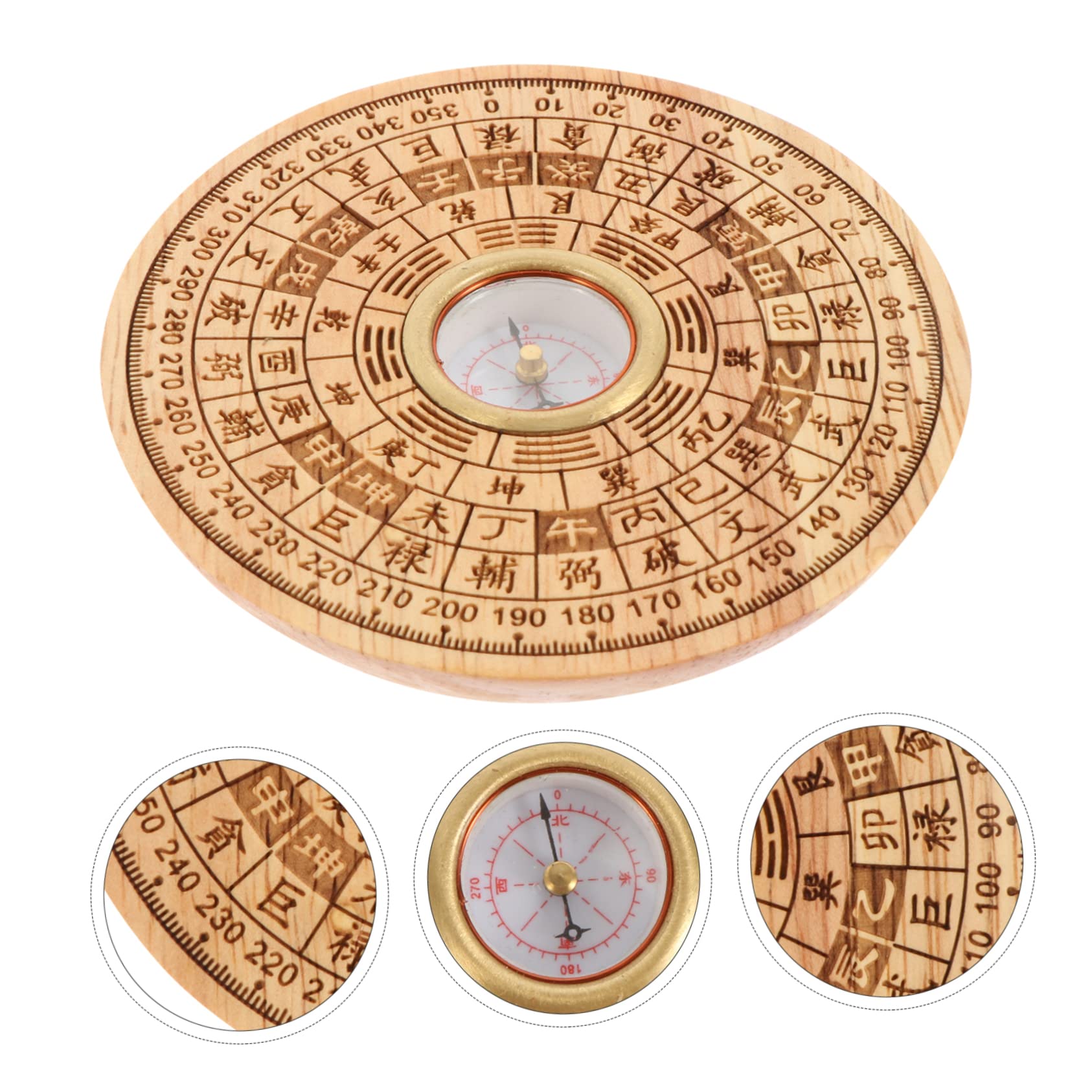 Amazon.co.jp: OSOLADY 2インチ桃木風水コンパスセット 伝統羅盤度数