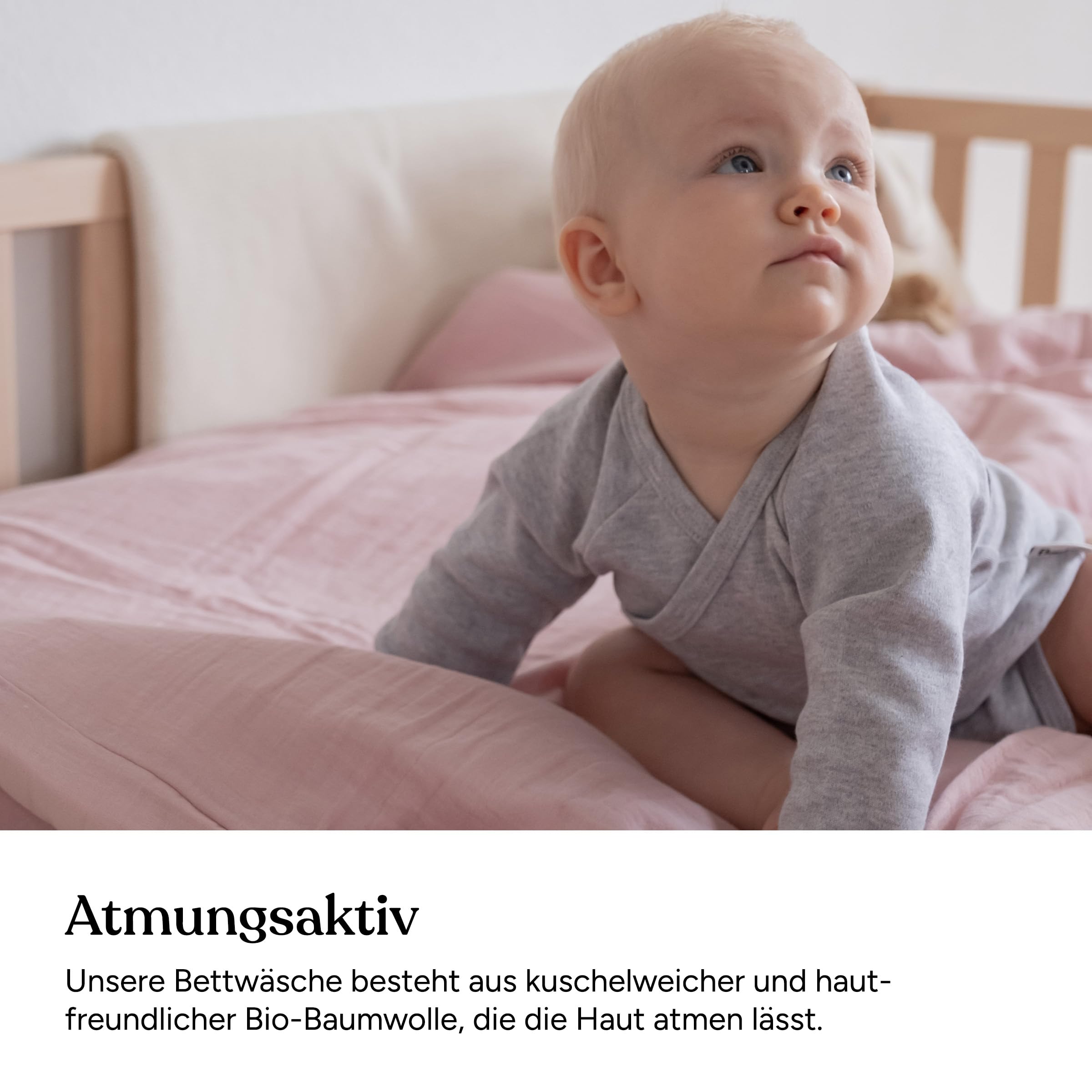 Ehrenkind® Bettwäsche-Set Musselin | 100% Bio-Baumwolle | Standard 100 by Oeko-TEX | 100x135cm + 40x60cm Jade | Bettwäsche 135x100