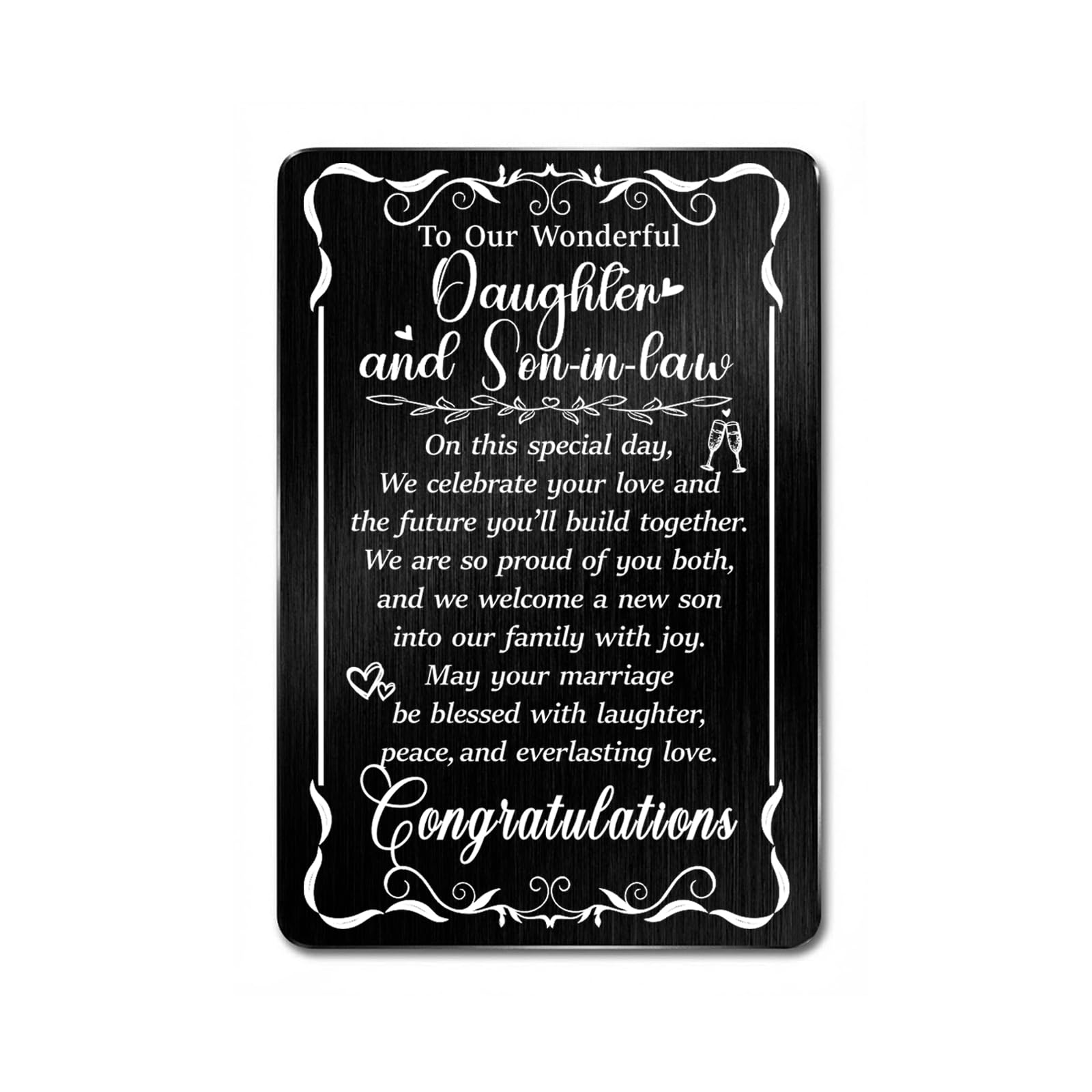 Hewonnn Wedding Gifts for Daughter and Son-in-law - Daughter and Son-in-law Wallet Card - Congratulations Wedding Day Card for Newlyweds from Parents