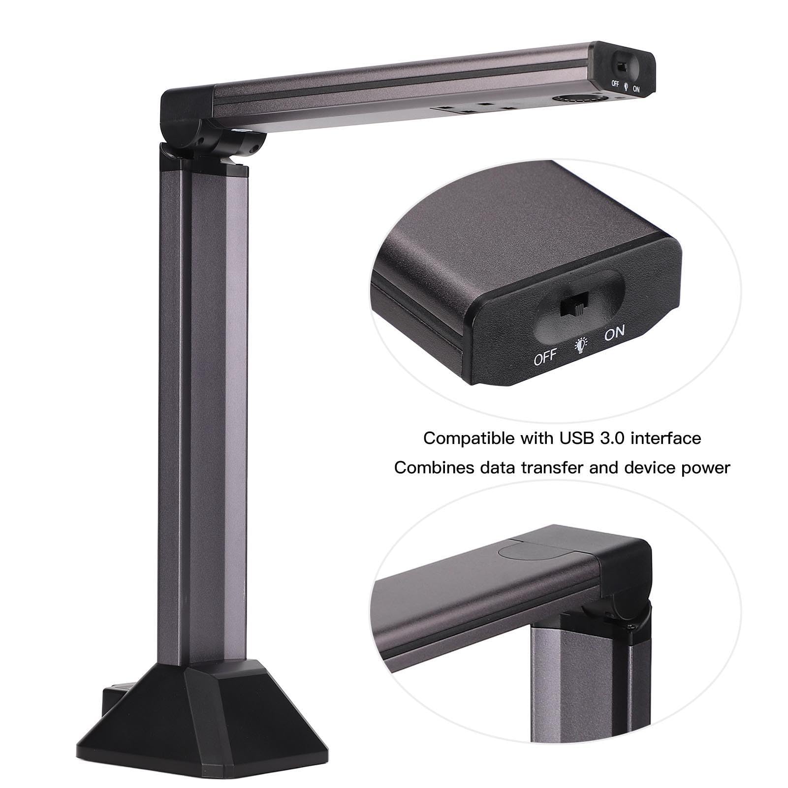 Przenośny Skaner Dokumentów USB o Rozdzielczości 5 MP do Formatu, Składany Skaner Książek i Aparat z Wizualizatorem, z Oświetleniem LED, do Fotoksiążki z Paragonem Biurowym