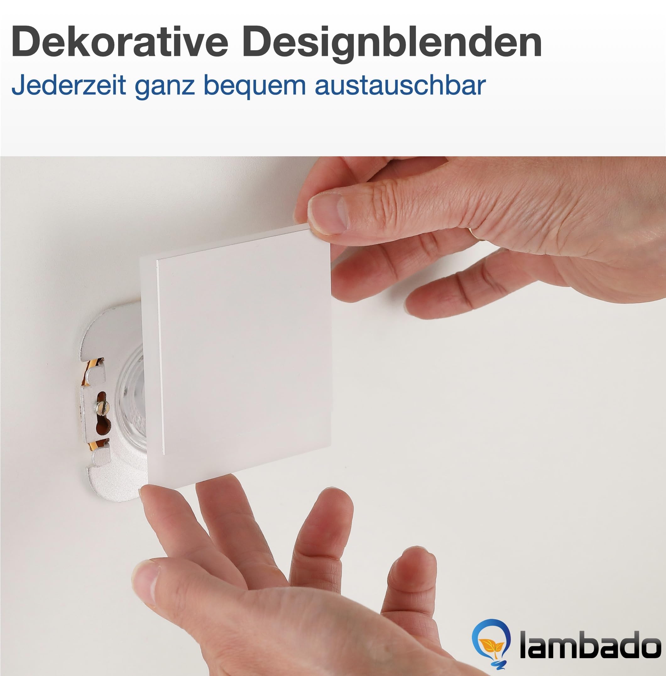 lambado® LED Treppenbeleuchtung mit Bewegungsmelder in weiss eckig - Stufenbeleuchtung mit 1,5W 230V für Ambiente & Sicherheit im Dunkeln