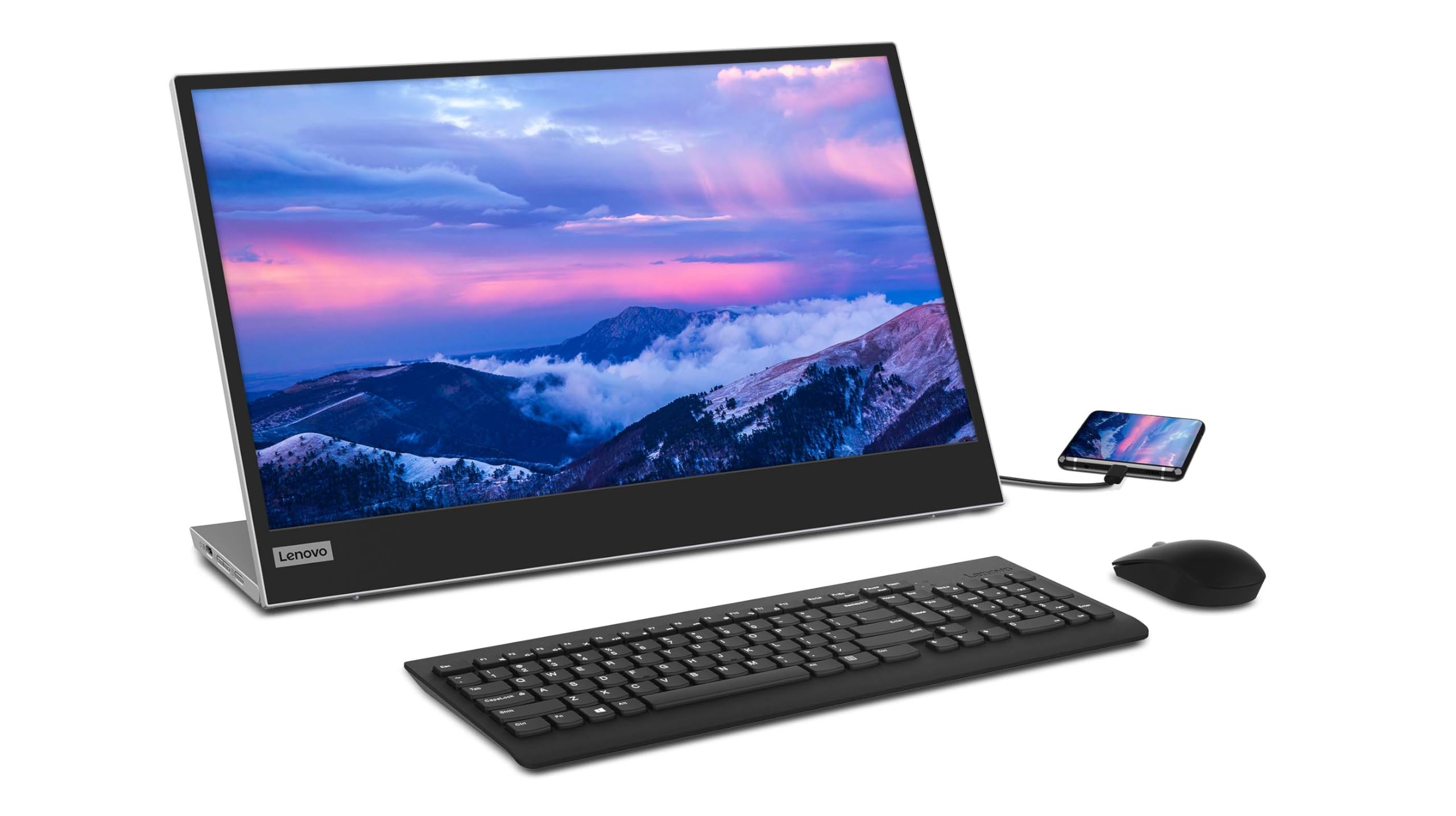 Lenovo L15(A21156FX0) Moniteur Portable, écran 15,6" (Full HD, IPS, 60 Hz, 6 ms, entrée 2 x USB-C, câble vers USB-C, réglable en Inclinaison) - Gris