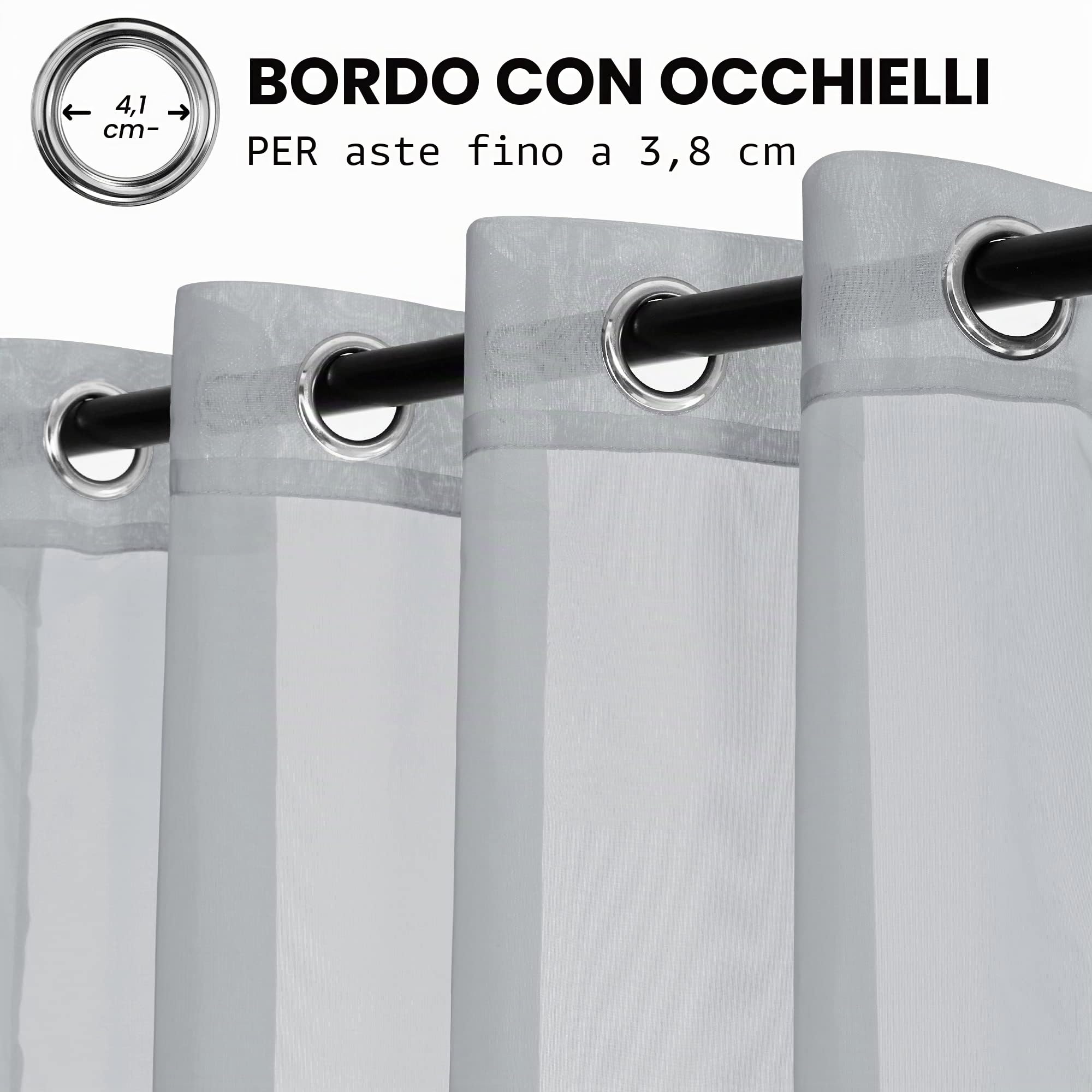 Deconovo Tende per Interni in Voile con Occhielli, 2 Pannelli, 140x240 cm | Voile Morbido, Filtrano la Luce Naturale, Leggere ed Eleganti, per Soggiorno, Camera da Letto e Sala da Pranzo, Grigio Scuro