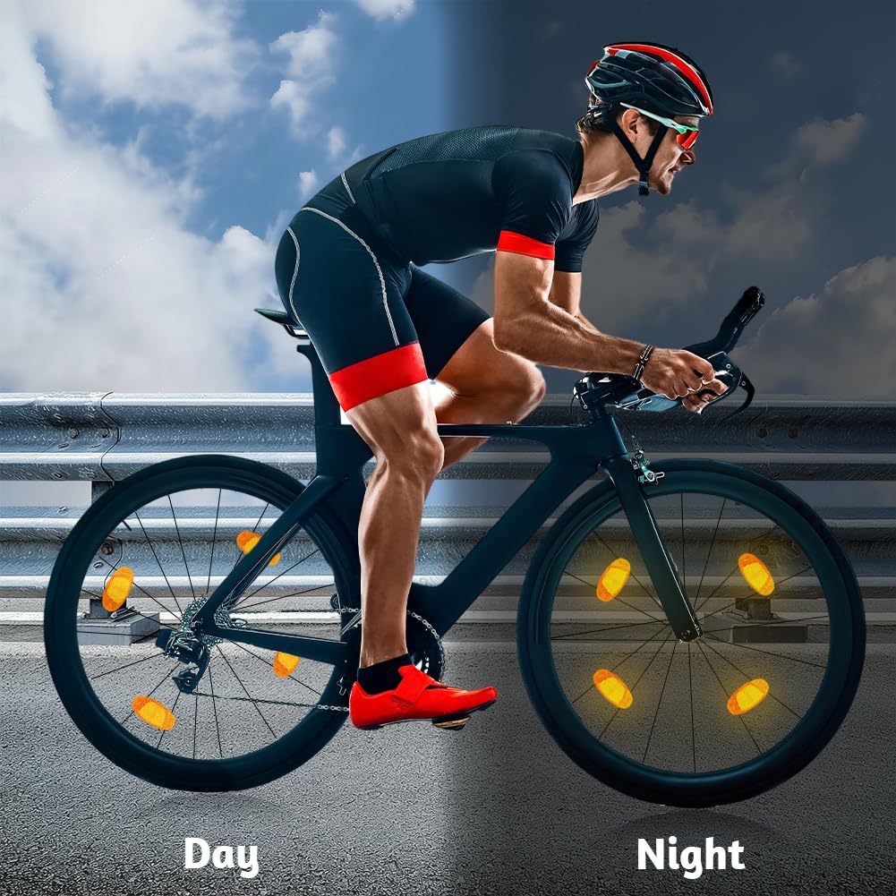 Set 4 Riflettori Raggi Bici Occhi Di Gatto - Sicurezza Notturna Alta Visibilità 125x20mm