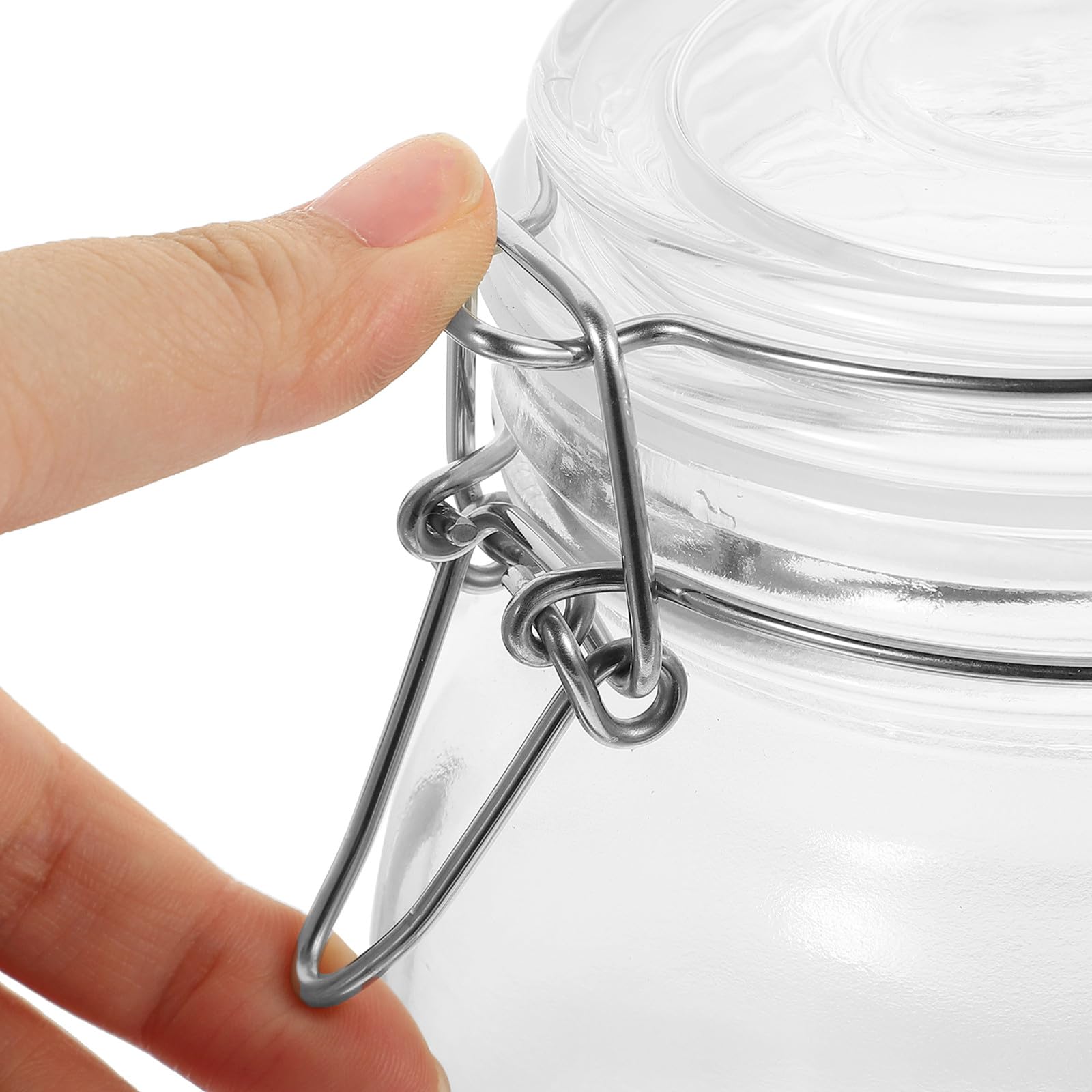 Lot de 3 Bocaux en Verre Hermétiques 1500ml pour Conservation Alimentaire avec Couvercles à Verrouillage, Design Transparent, pour Rangement la Cuisine Kimchi et Café