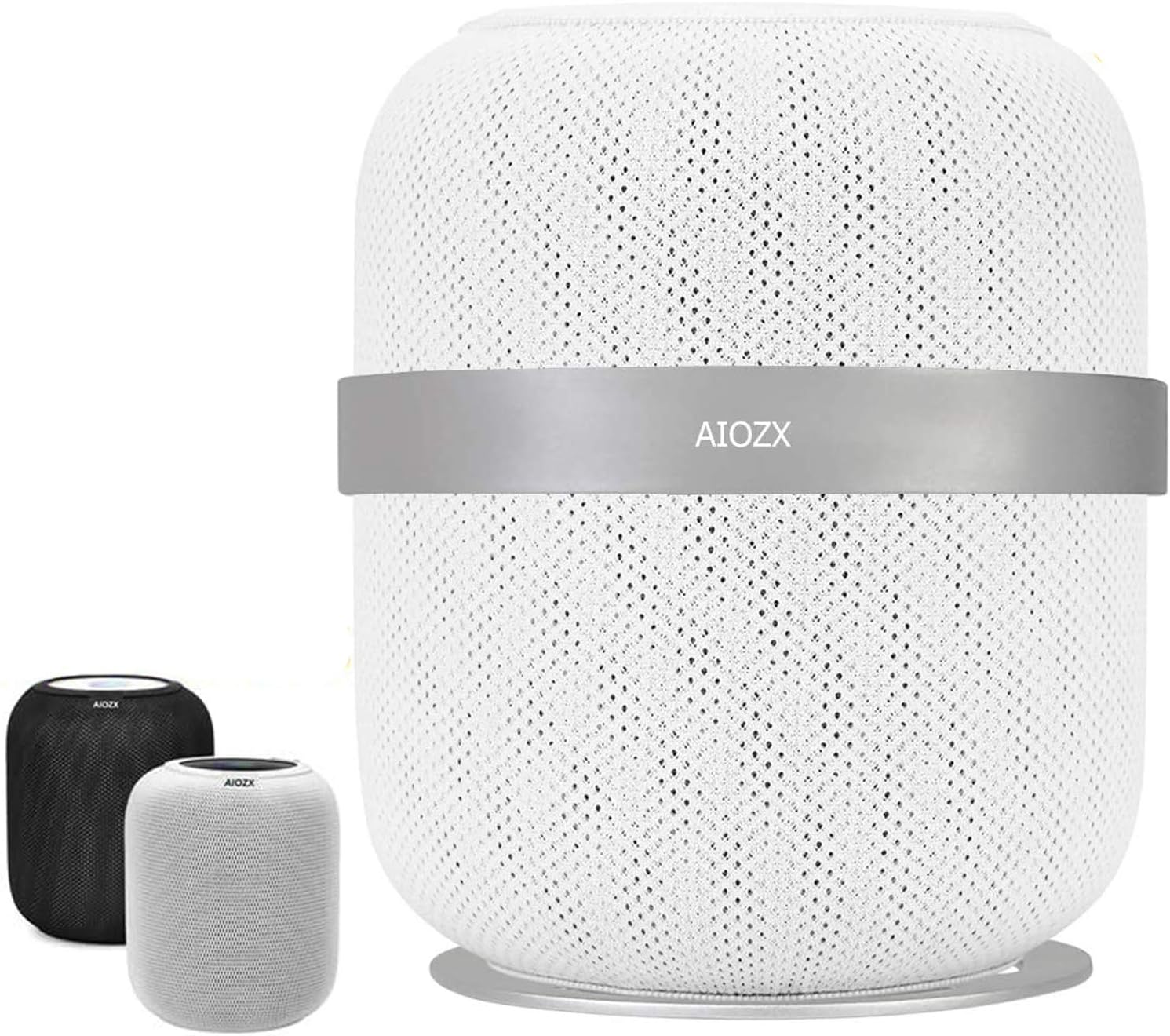 AIOZX for Homepod Smart Speaker Carrying Case Skin Pouch Sleeve,Anti-Scratch Dust Proof Protective Cover (White & Light Black)