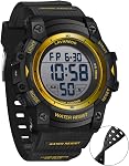 Watches for Men Digital Sport Outdoor Mens Watches 5ATM Waterproof Large Numbers Men's Watch with Resin Strap Military LED Backlight Montre Homme
