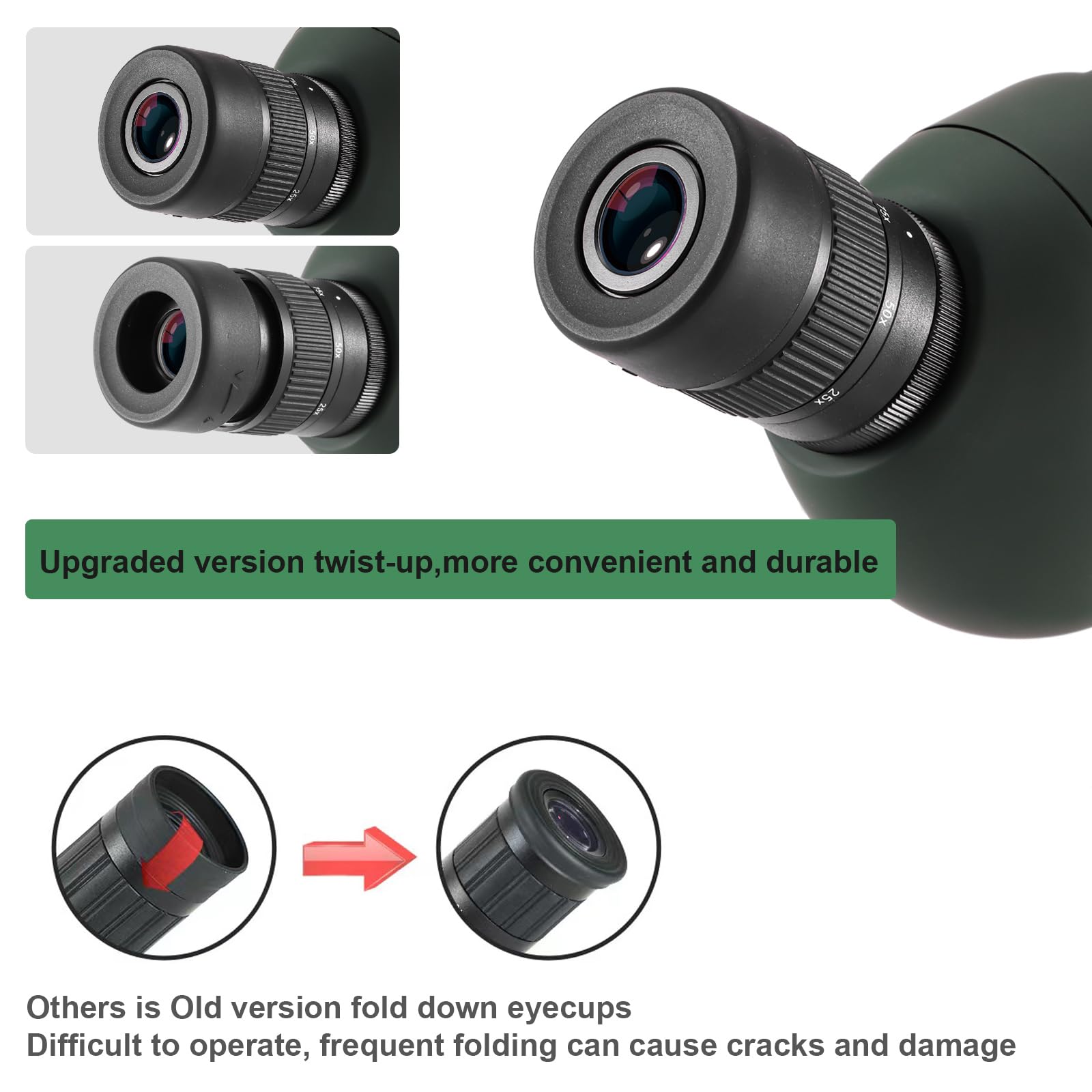 Cannocchiale con Treppiede, 25-75x70 Telescopio Spotting Scope, FMC Ottica Bak4 Prisma HD Cannocchiale con Smartphone Treppiedi con Smartphone Adapter per Tiro a Segno, Birdwatching