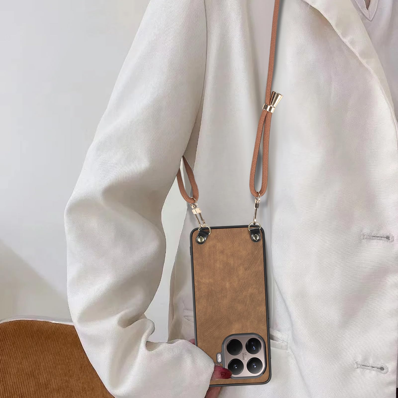 Custodia In Pelle Con Cordino Per Xiaomi 15T Pro – Ultra Sottile, Antiurto, Con Tracolla Regolabile, Colore Verde
