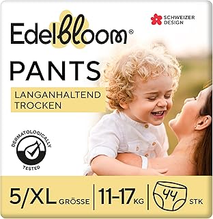 Premium 44 Windelhöschen Größe 5 (11–17 kg), Ultra-Saugfähig & Atmungsaktiv, Hypoallergen, Extra Weich & Sanft für Babys, Dermatologisch Getestet, Sicherer Auslaufschutz, Für Tag & Nacht