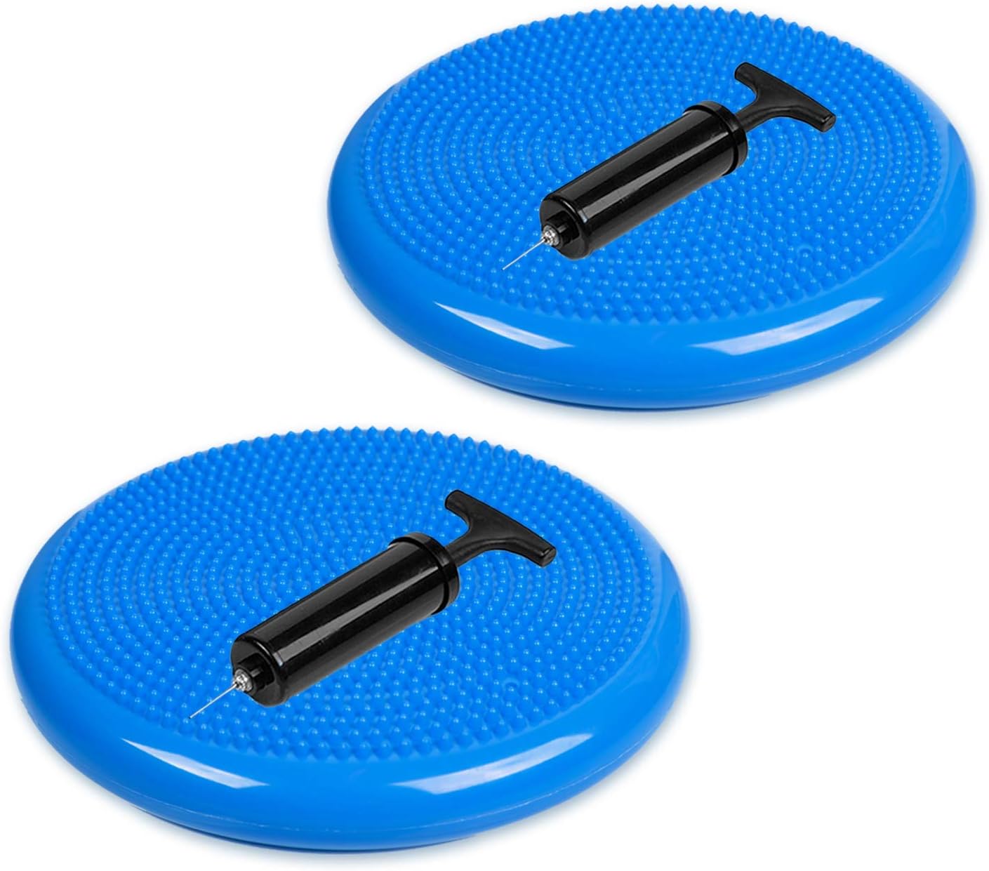 PROMIC Stability Wobble Cushion with Hand Pump, Durable Kids Wiggle Seat for Classroom, Inflated Exercise Balance Board Stability Disc Office Foot Rest Massage Pad
