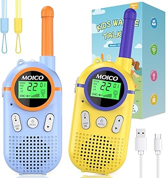 MOICO Toys for 3-12 Year Old Boys Girls,Rechargeable Long Range Walkie Talkies for Kids with 22 Channels,3 4 5 6 7 8 Year Old Kids Gift, Perfect for Outdoor Camping,Hiking,Christmas and Birthday
