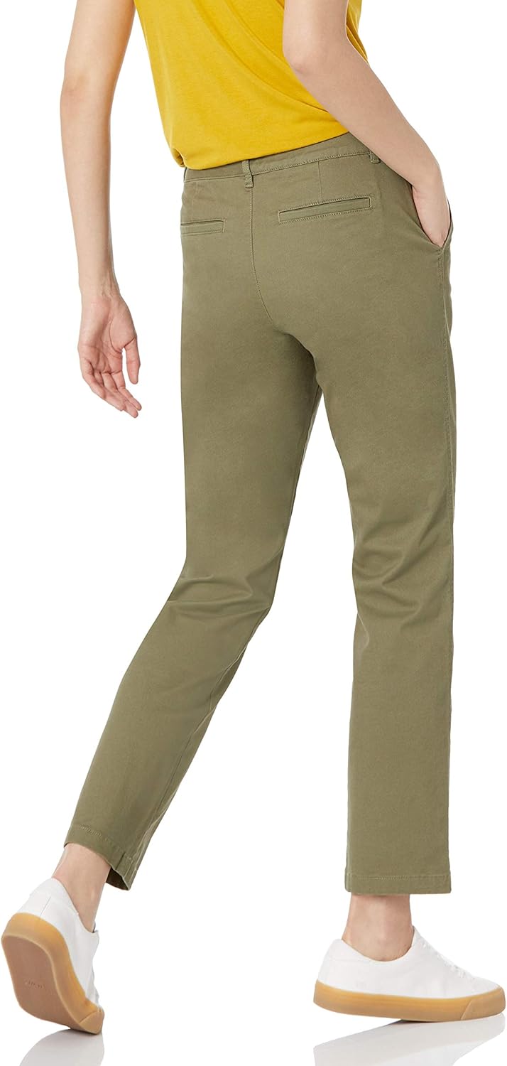 Amazon Essentials Women's Slim Fit, Straight leg Stretch Twill Chino Pant - Image 2
