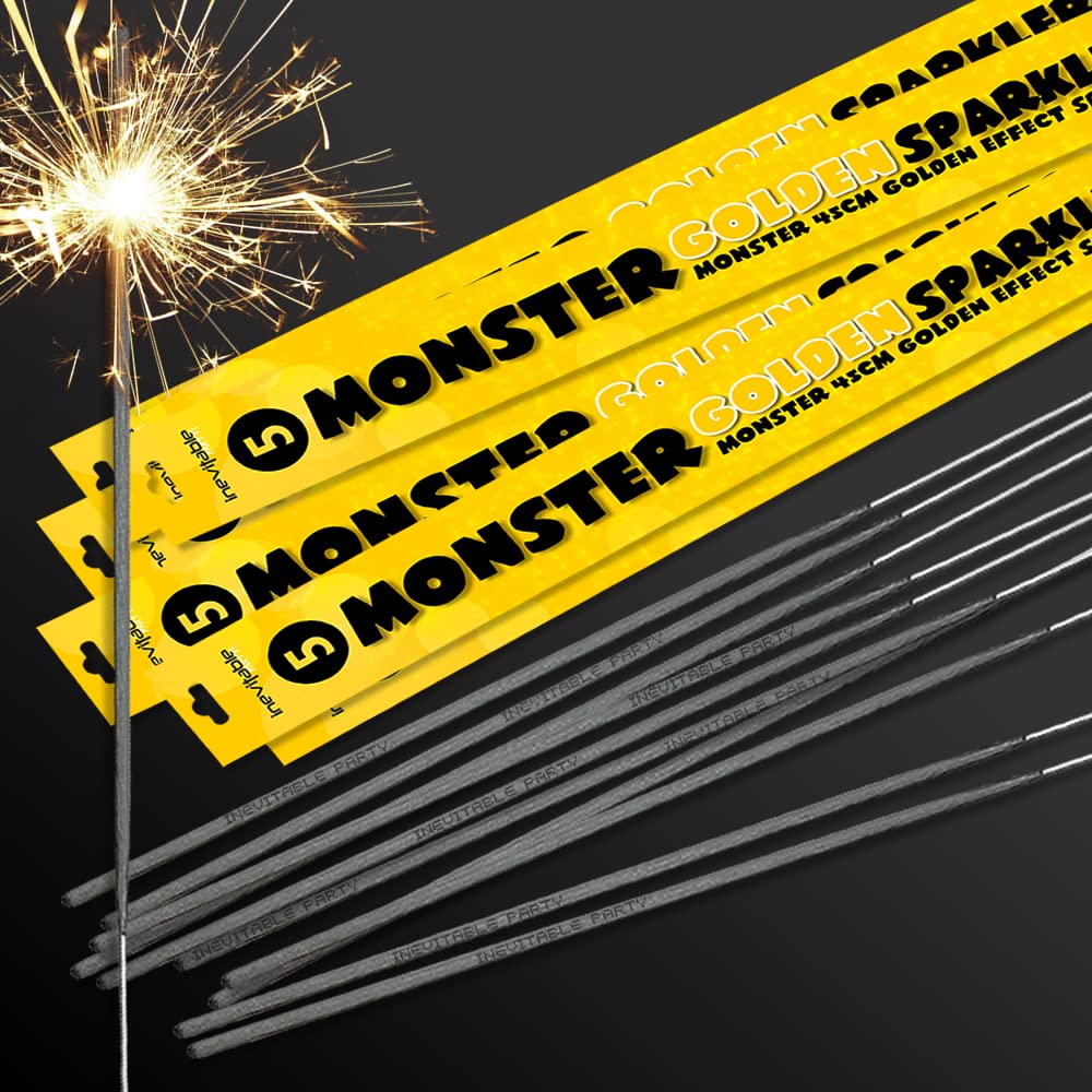 Pack of 30 x 45cm (18") Handheld Monster Golden Sparklers (30 Sparklers)