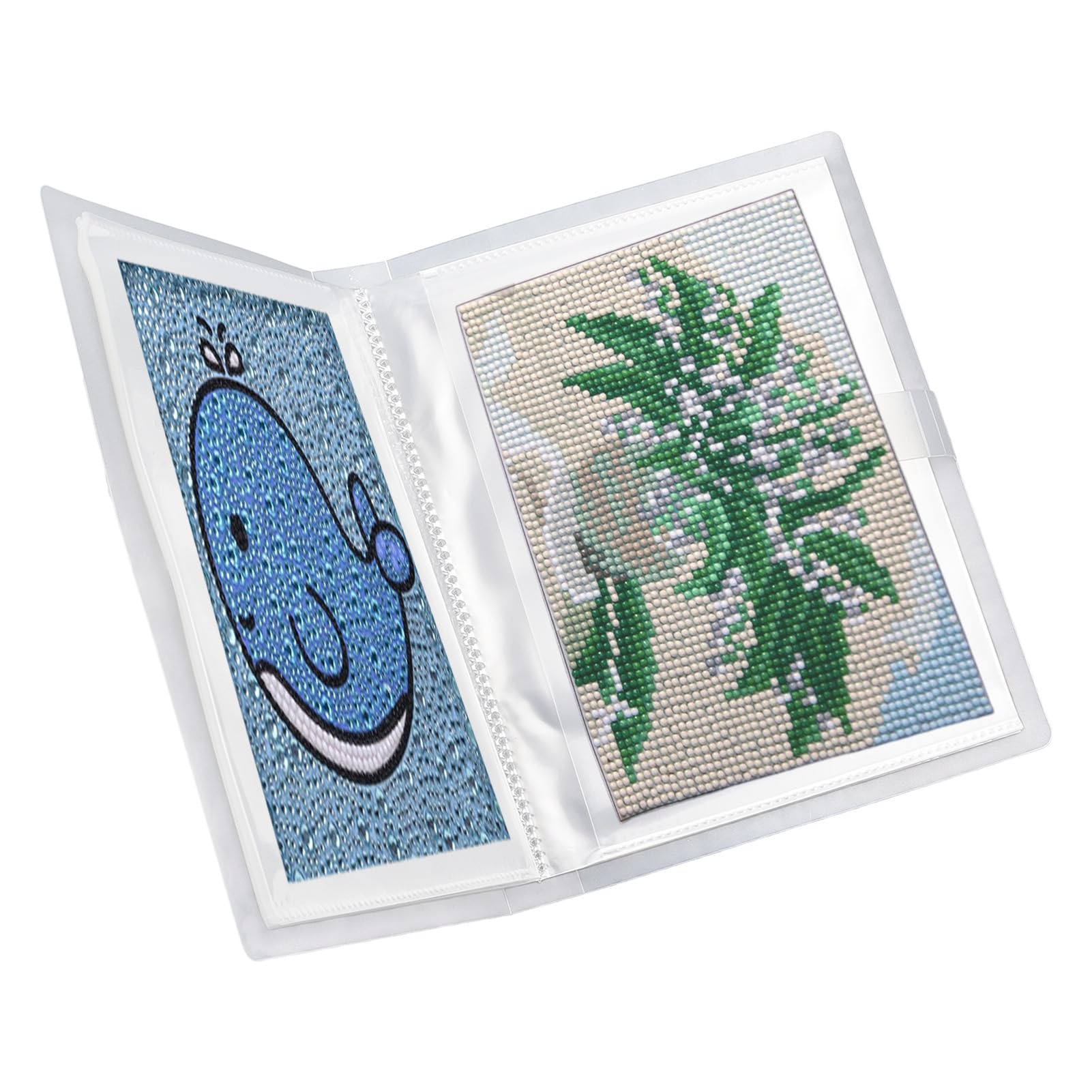 NICENEEDED A5 Mini Diamond Art Aufbewahrungsbuch Mini Portfolio Mappe Für Diamond-Painting Mit 80 Fach Kleiner Organizer Für Diamantmalerei (15 x 21cm)