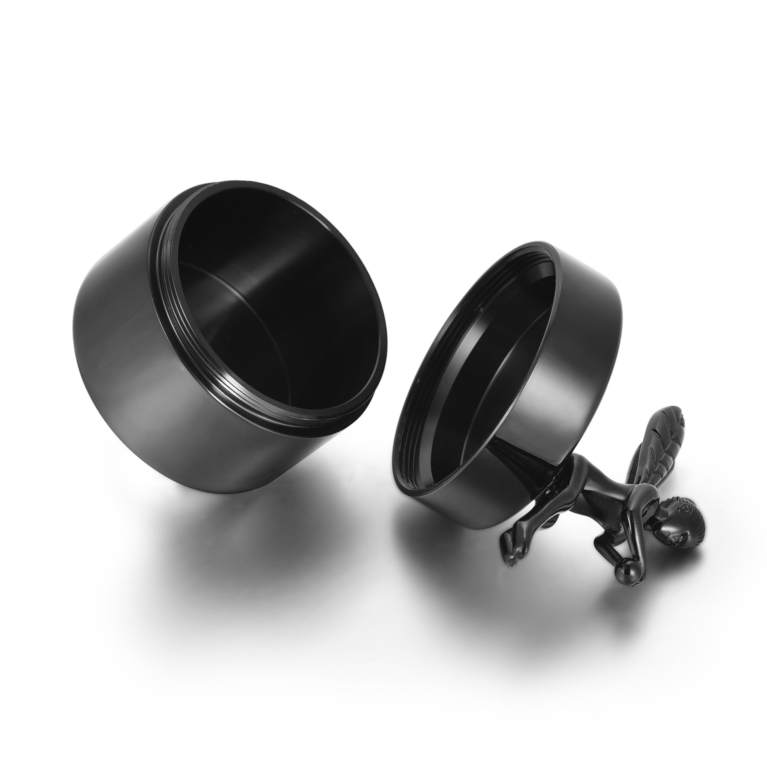 Minicremation Urna pequeña para cenizas humanas, hermosas urnas mini compartidas con exquisita caja de almacenamiento de cremación Keepsake Memorial y cenizas para seres queridos (G010-Black)