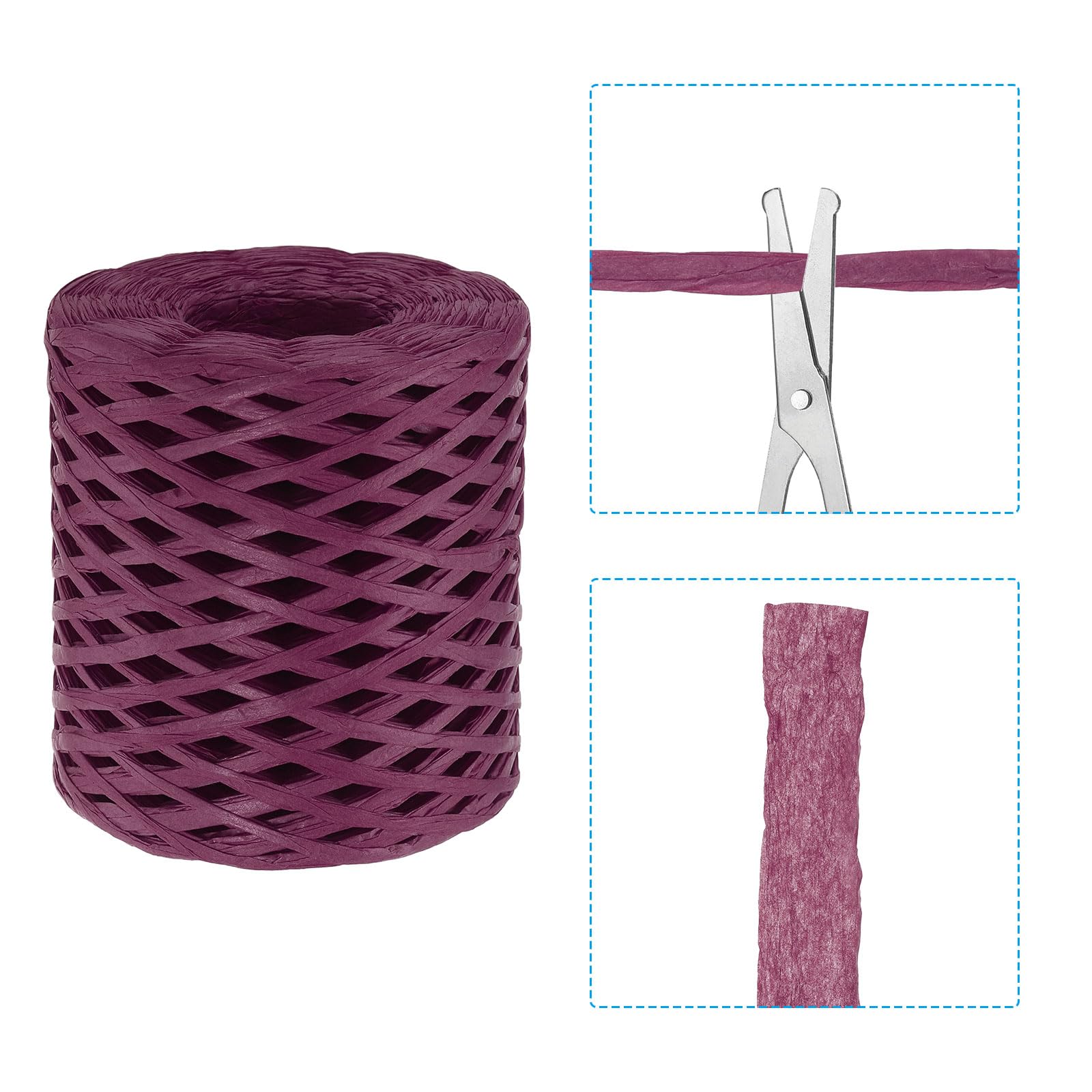PATIKIL Raffia Paper Craft Ribbon Assortment Kit, Natural Raffia String with Scissor for Gifts Flower Bouquets, Decoration - Image 4