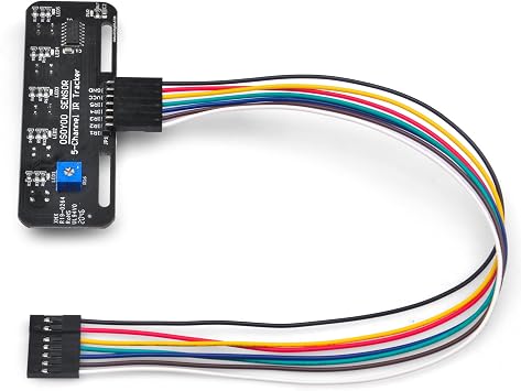 OSOYOO Infrared Line Tracking Sensor Module + 7 Pin 25cm Female to Female Jumper Wire, 5-Channel Infrared IR Line Reflection Tracker Sensor 3.3V-5V, Smart Car Black White Line Detection Tracing
