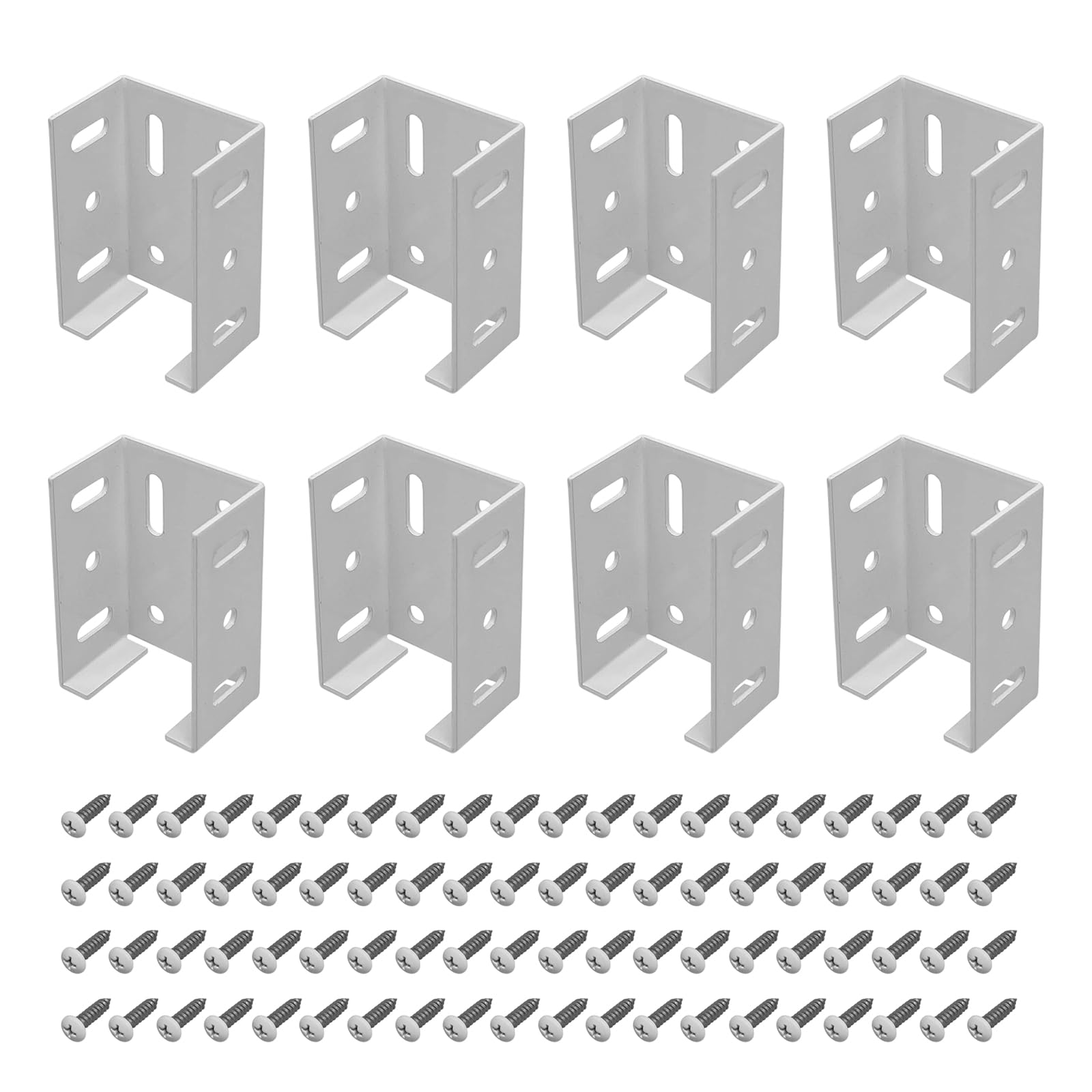 8Pcs Railing Bracket Heavy Duty Aluminum Alloys Fence Bracket with Screws Railing Connector Deck Wood Rails Guide Rails Connector