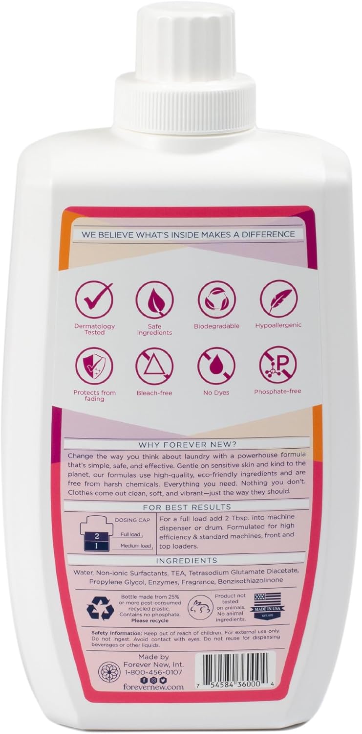 Everyday Liquid Laundry Detergent | Pure Fresh Scent | Hypoallergenic | Enzymed-Based | Odor Control | 60 fl oz - Image 3