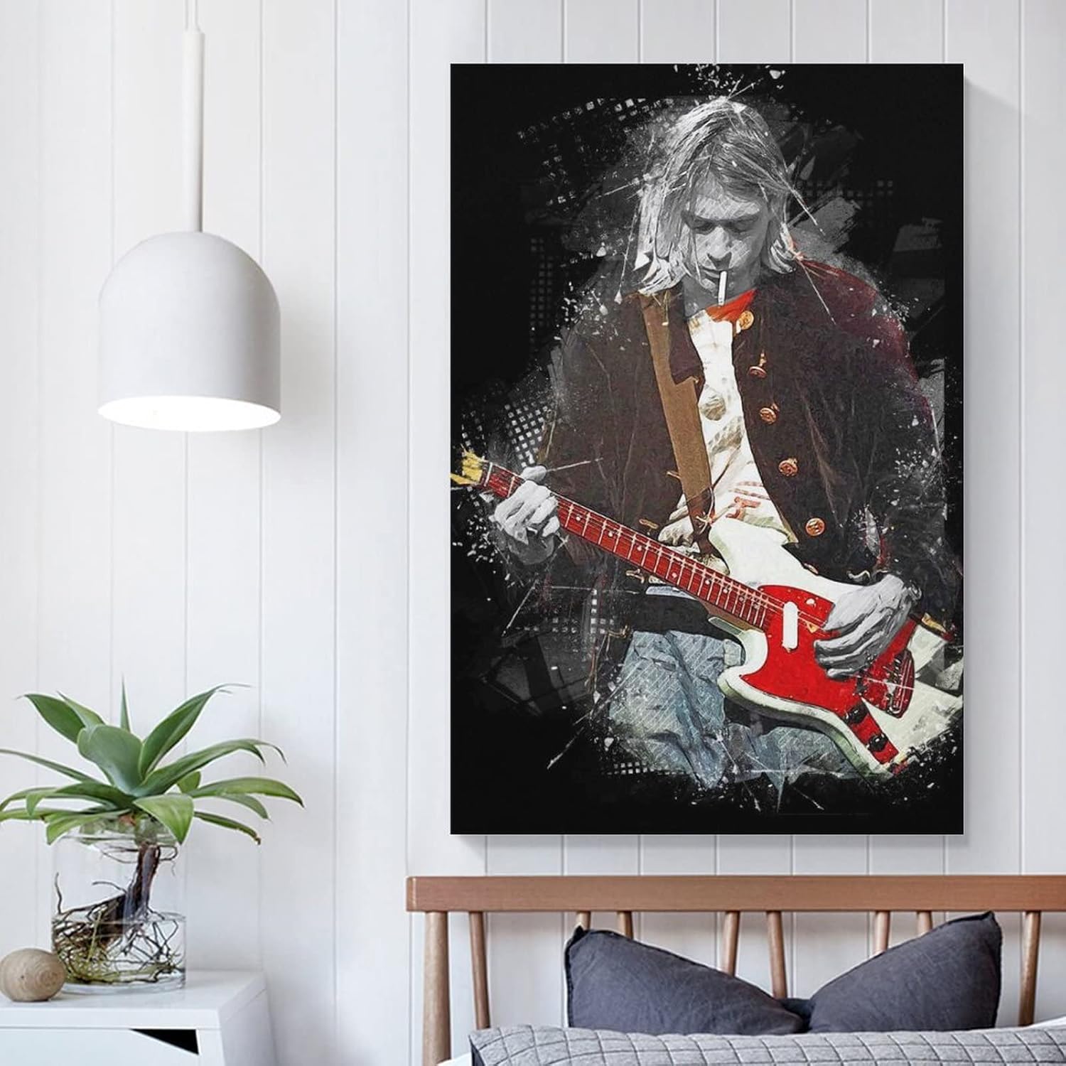 Amazon Co Jp カート コバーン キャンバス アート ポスター プリント ピクチャー リビングルーム 壁画 部屋 寝室 装飾 絵画 フレーム スタイル12x18inch 30x45cm ホーム キッチン
