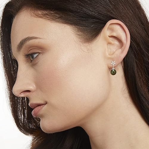 Miniatura 5 de AENEAS Pearl Earrings for Women 925 Sterling Silver Pearl Hoop Drop Dangle Stud Earrings Gifts for Women Girls