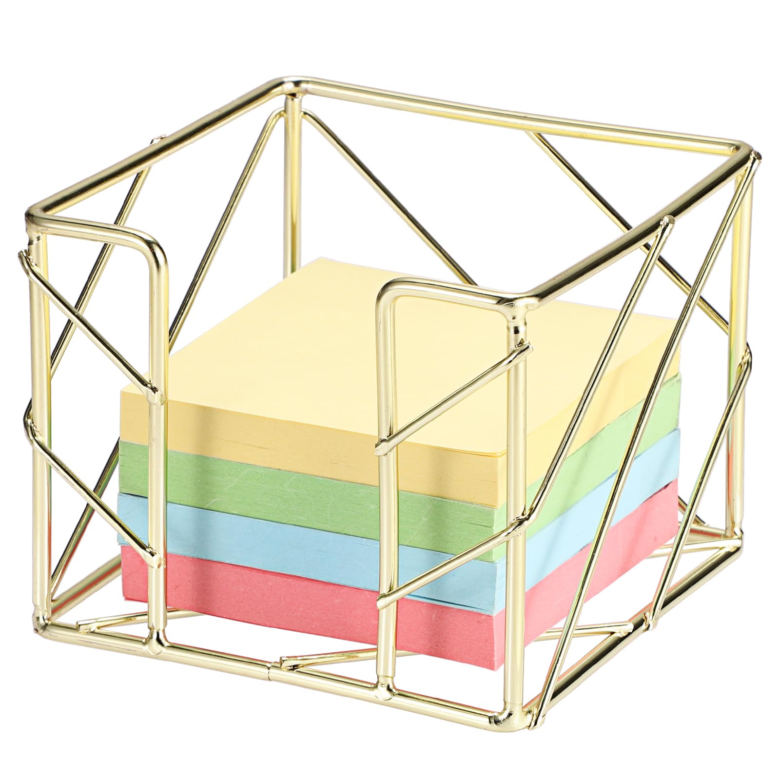BTSKY 10x10cm Sticky Note Holder, Gold