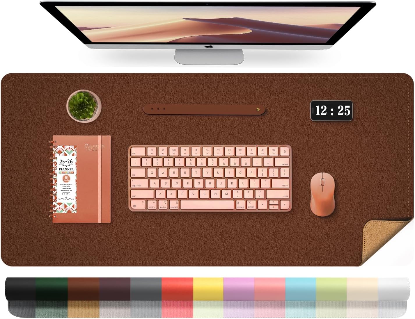 Amazon.com : Leather Desk Pad Protector and Mat, Large Mouse Pad, Non ...