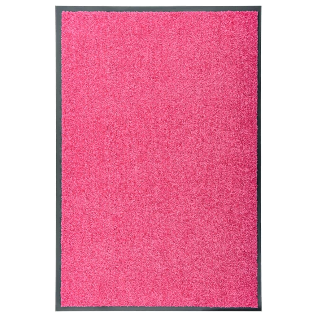 Paillasson d'Entrée Rose pour Intérieur, Tapis Décoratif 60x90 cm Lavable