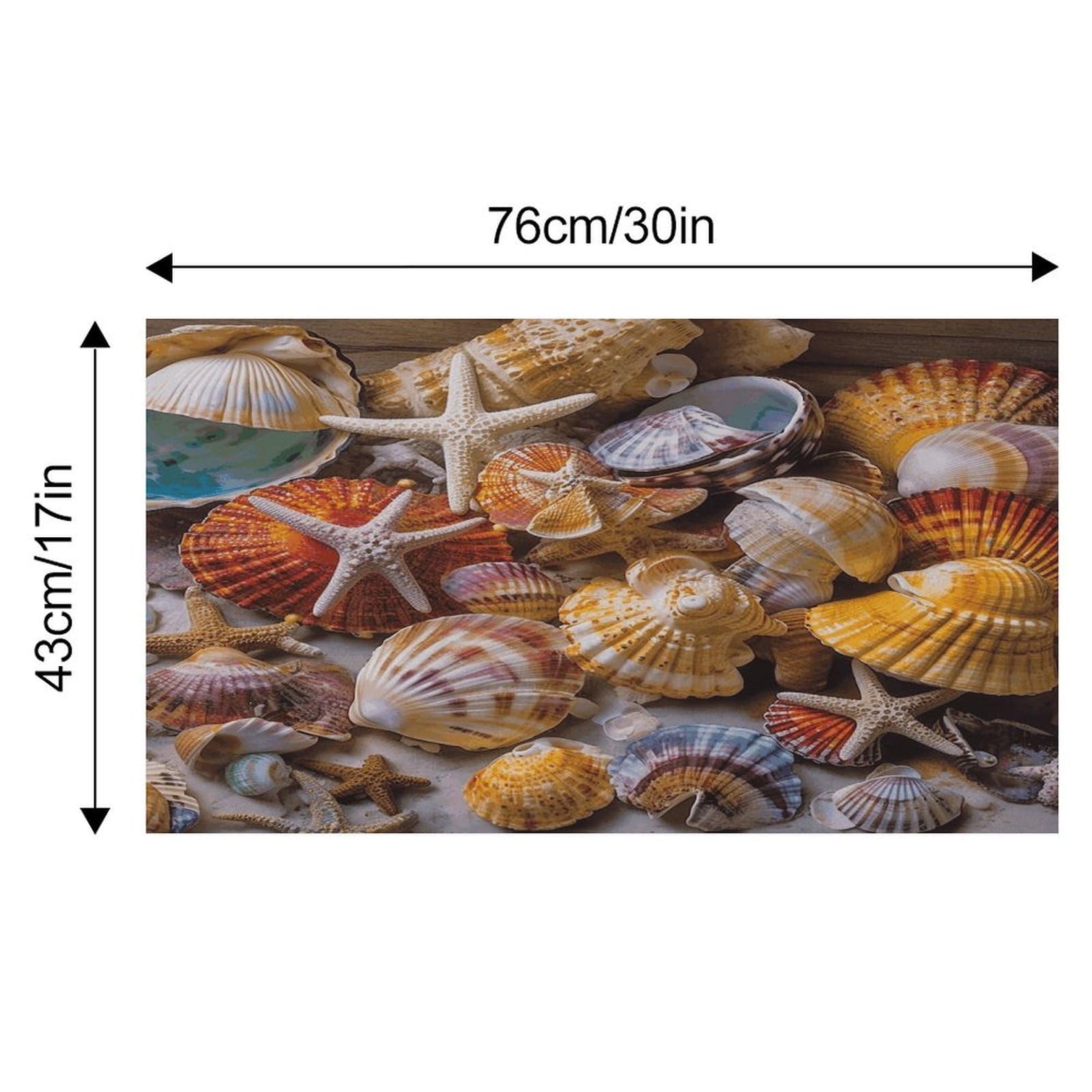 Sea Shell Treasures Tapis de nourriture pour chat – Tapis d'alimentation antidérapant pour chien facile à nettoyer pour la nourriture et l'eau, tapis de gamelle pour chien et chat 43,2 x 76,2 cm