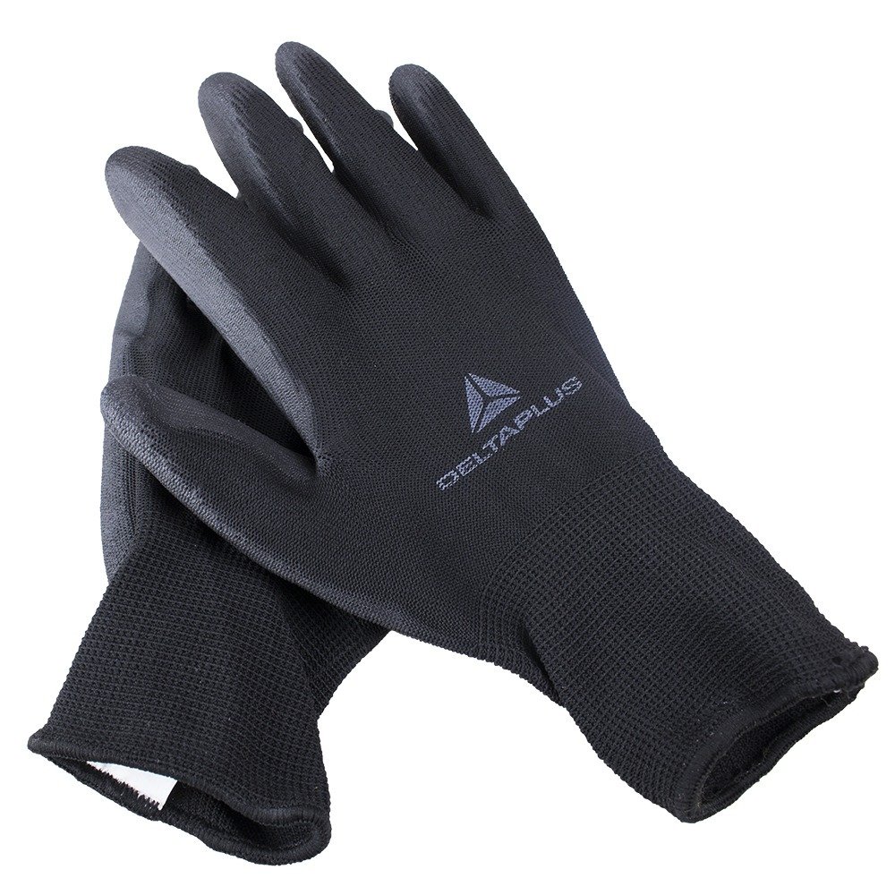 Guanto Da Lavoro Delta Plus In Maglia Di Poliestere Con Palmo In Poliuretano Nero Taglia 7 Conf 12 Pezzi Ve702pn07 3295249206970