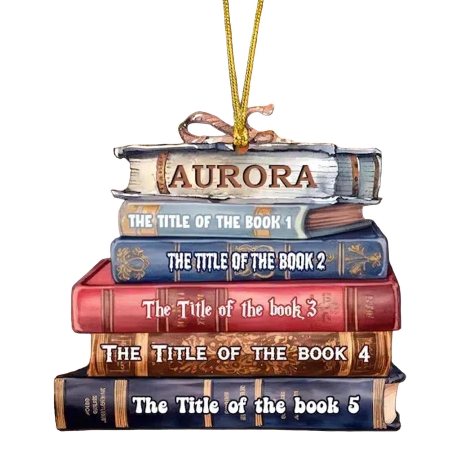 Ornamento di libri di Natale in legno 2D, ornamenti per l'albero di Natale del libro, decorazioni acriliche natalizie 2024 per decorazioni pendenti per l'albero di Natale