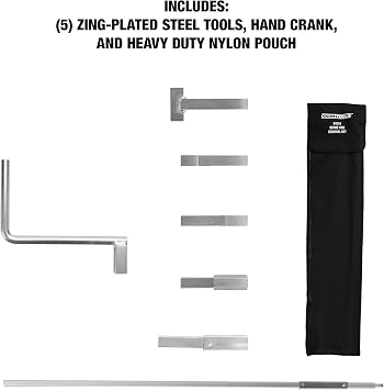 OEMTOOLS 24219 Spare Tire Removal Set, Roadside Emergency Kit for Removing Spare Tires, Use with A Variety of Vehicles, Heavy Duty Zinc Plated Tire Access Tools