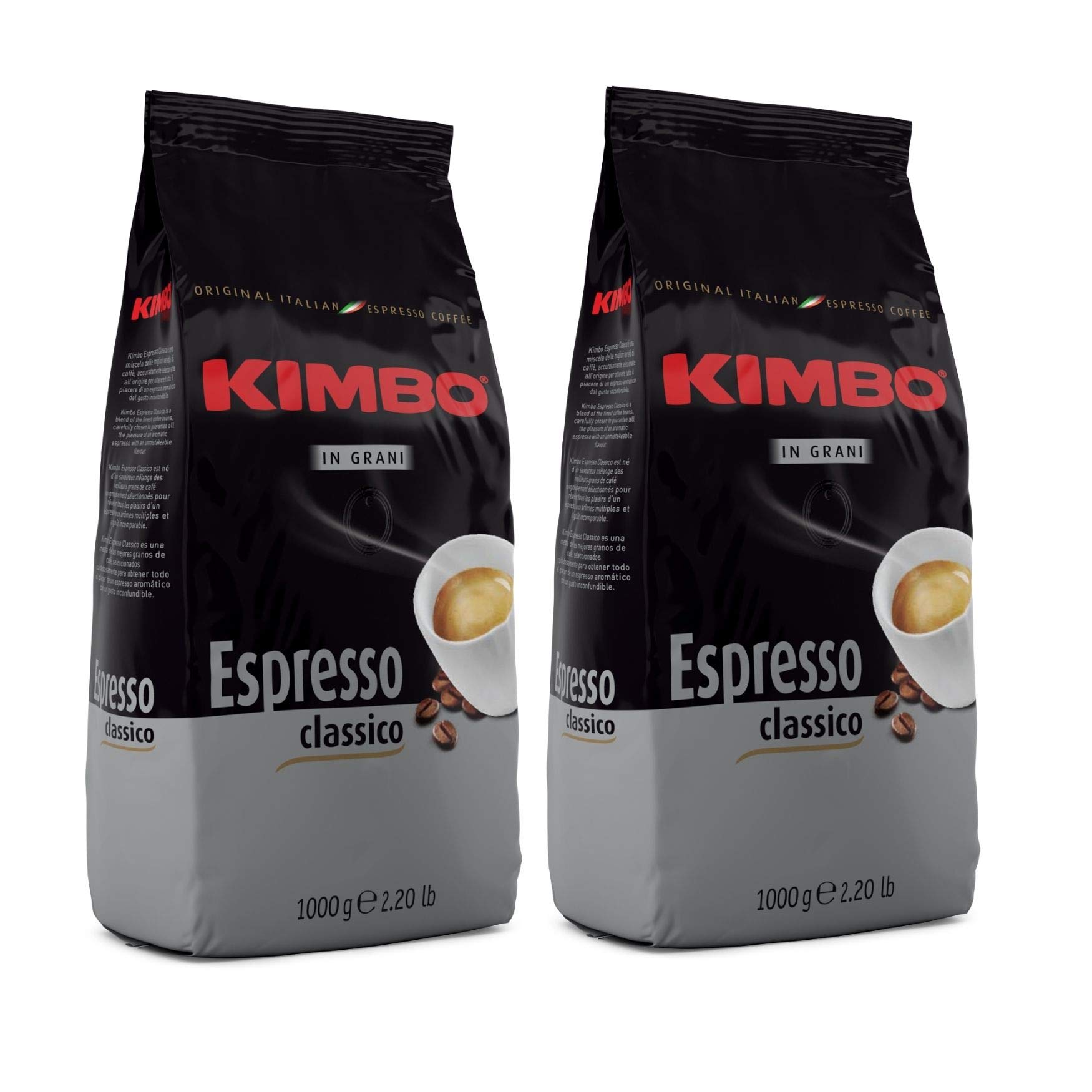 Kit de Paquetes de Café Kimbo con 2 x Espresso Classico - 2 Bolsas de 1kg
