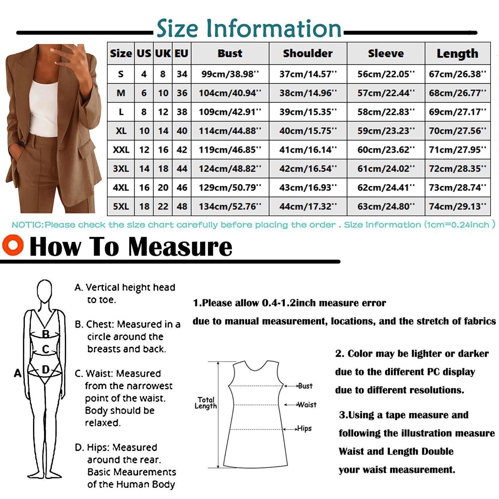 Conjunto de traje de dos piezas para mujer, de oficina, de manga larga, chaqueta de pantalón, corte ajustado, chaqueta, traje para mujer, elegante